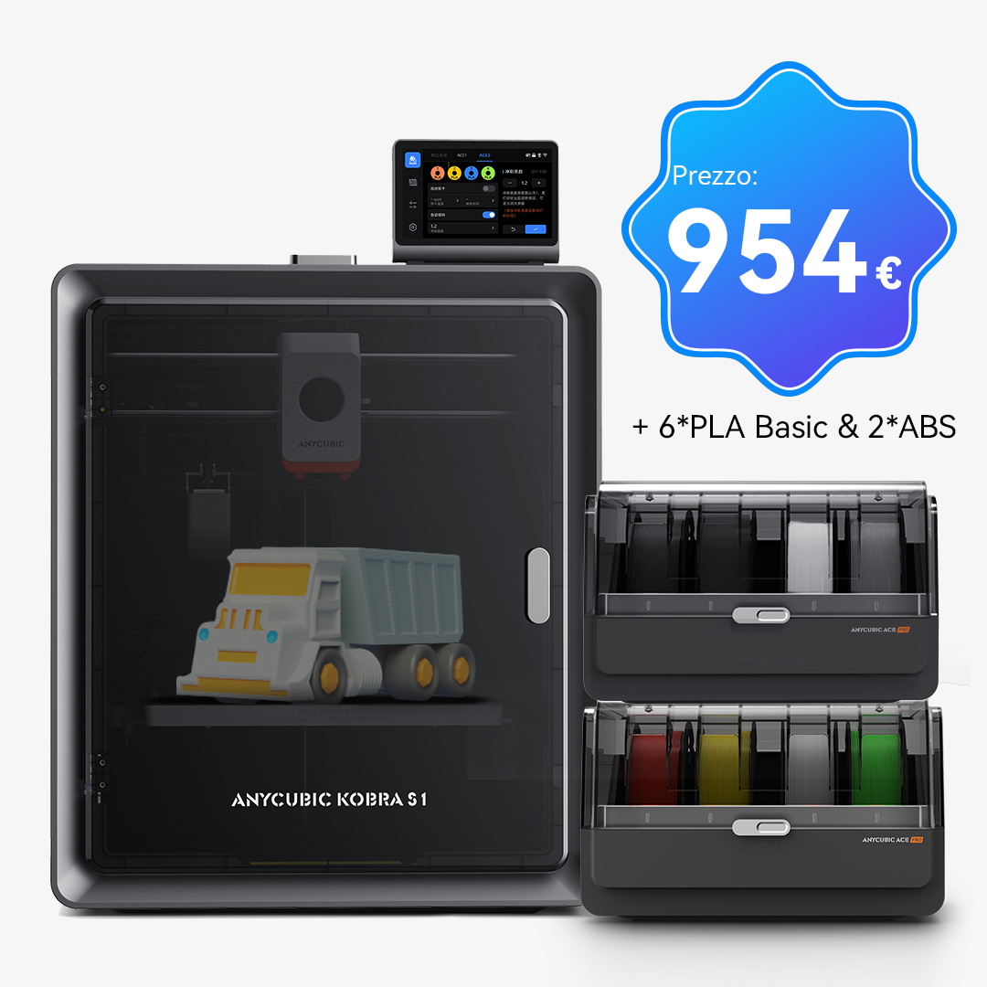 Pacchetto di Kobra S1 Combo 8KG Filamenti (ABS, PLA Basic) - 8 Colori