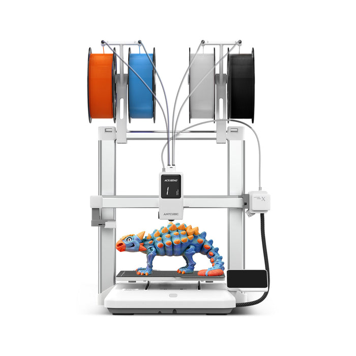 Stampante 3D Anycubic Kobra X a 4 colori integrati: prima stampa perfetta, stampa silenziosa e stabile, facilità d'uso per i principianti.