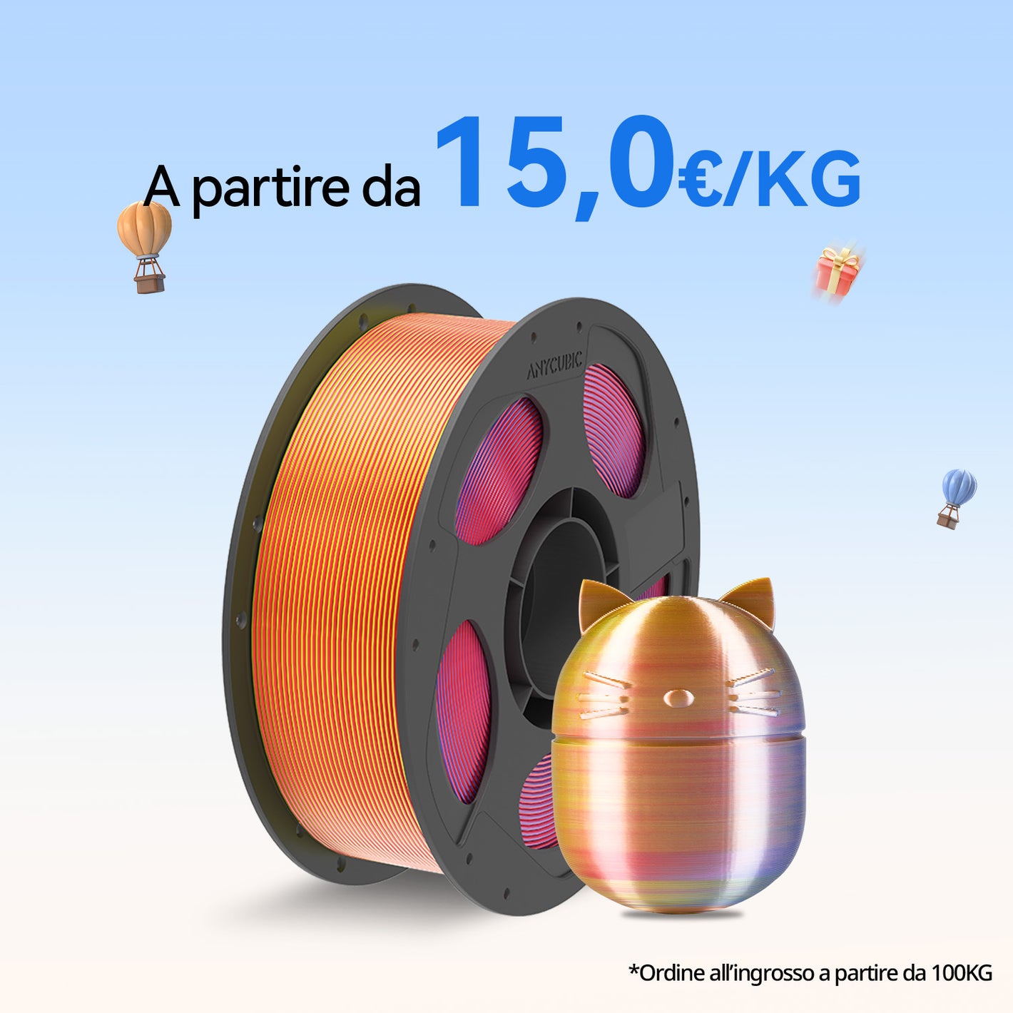 PLA Seta Doppio/Tri-Colore 10-100kg Offerte